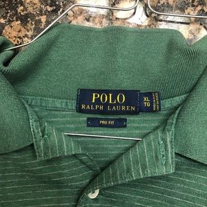 Green striped polo by Ralph Lauren